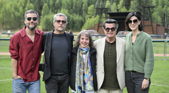 Wagner Moura, Kleber Mendonça Filho, Annette Insdorf, Tributee Jafar Panahi and Cherien Dabis